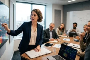 Présentation des critères ESG et des indicateurs de performance extra financière en réunion d'entreprise